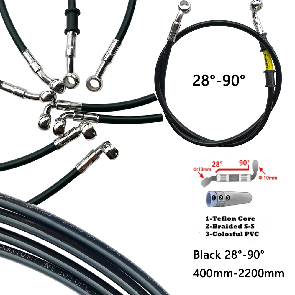 Black 28°-90° Degree Hydraulic - Motorcycle Brake Cable review and price